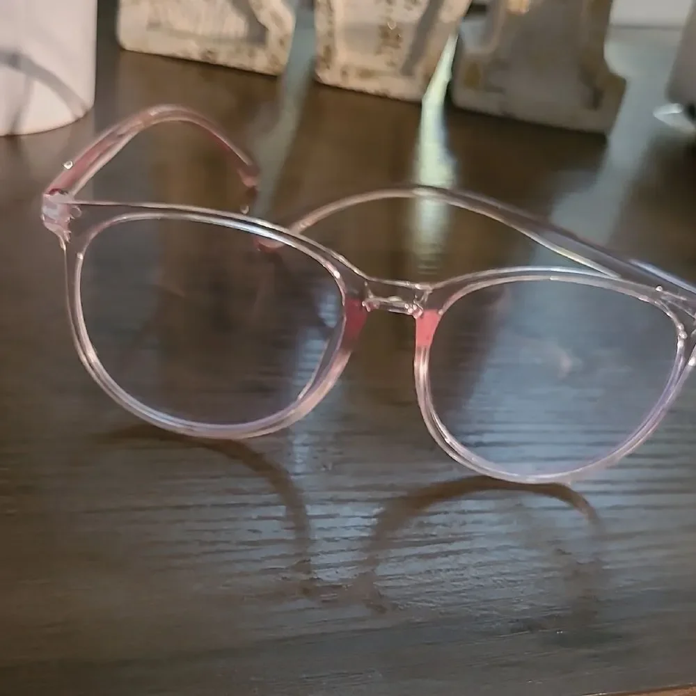 ♡♡♡ Plastic Rim Blue Light Transparent Pink Glasses